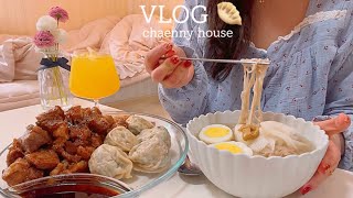 ENG) Vlog of living alone  Daily log of making cold noodles  Making Korean food and cooking