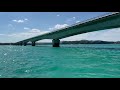 Going around and under the Kouri bridge in Okinawa, Japan