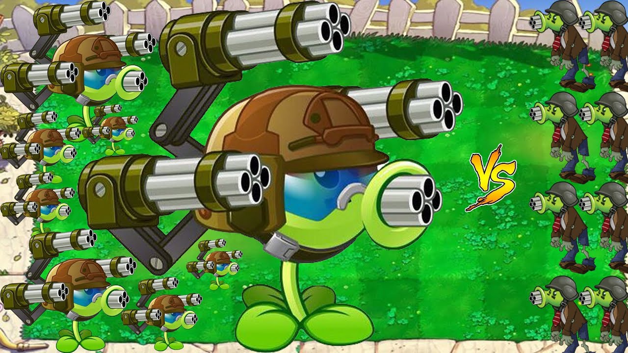 Plants vs Zombies Hack | Gatling Pea Vs 99999 Gatling Zombies | PvZ ...
