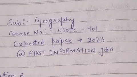 4th semester geography Expected paper2023||jammu University.