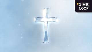 Crystal Texture &amp; Offset Cross || Baptism Background | 1 Hour Loop | Lyric Space | 4K