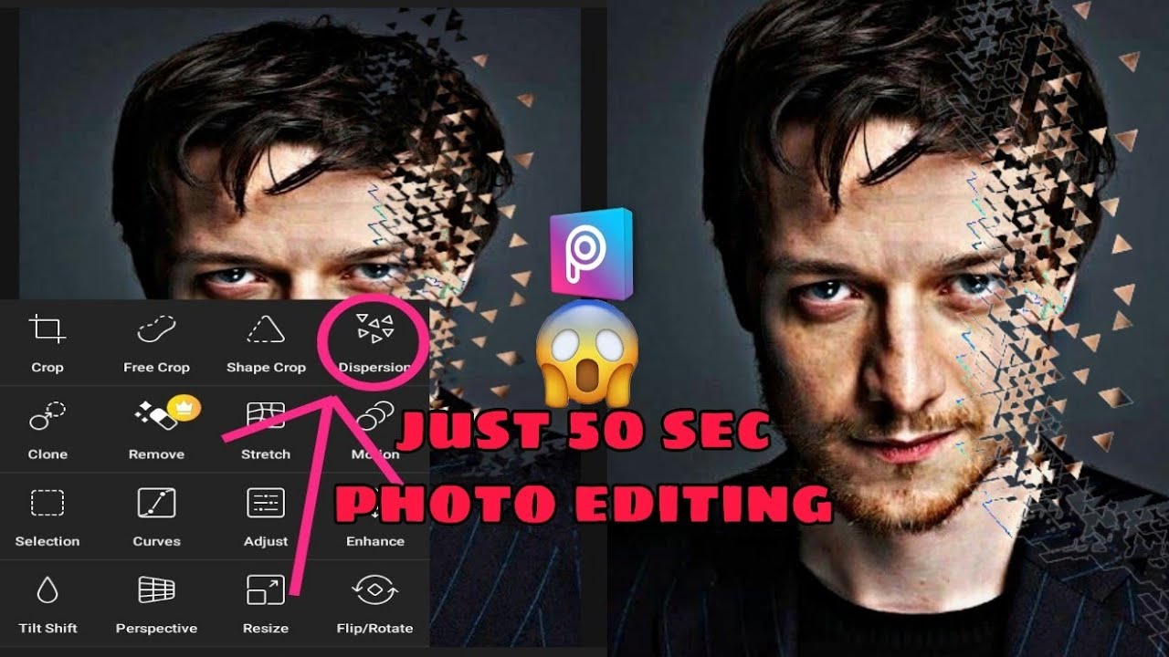 Picsart Dispersion Effect/ just 50 sec photo Editing tutorial☺️