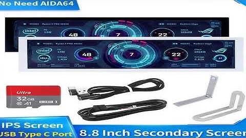 8.8 Inch IPS Type C Secondary Screen USB-C Interface Computer Monitoring CPU GPU RAM Dislp