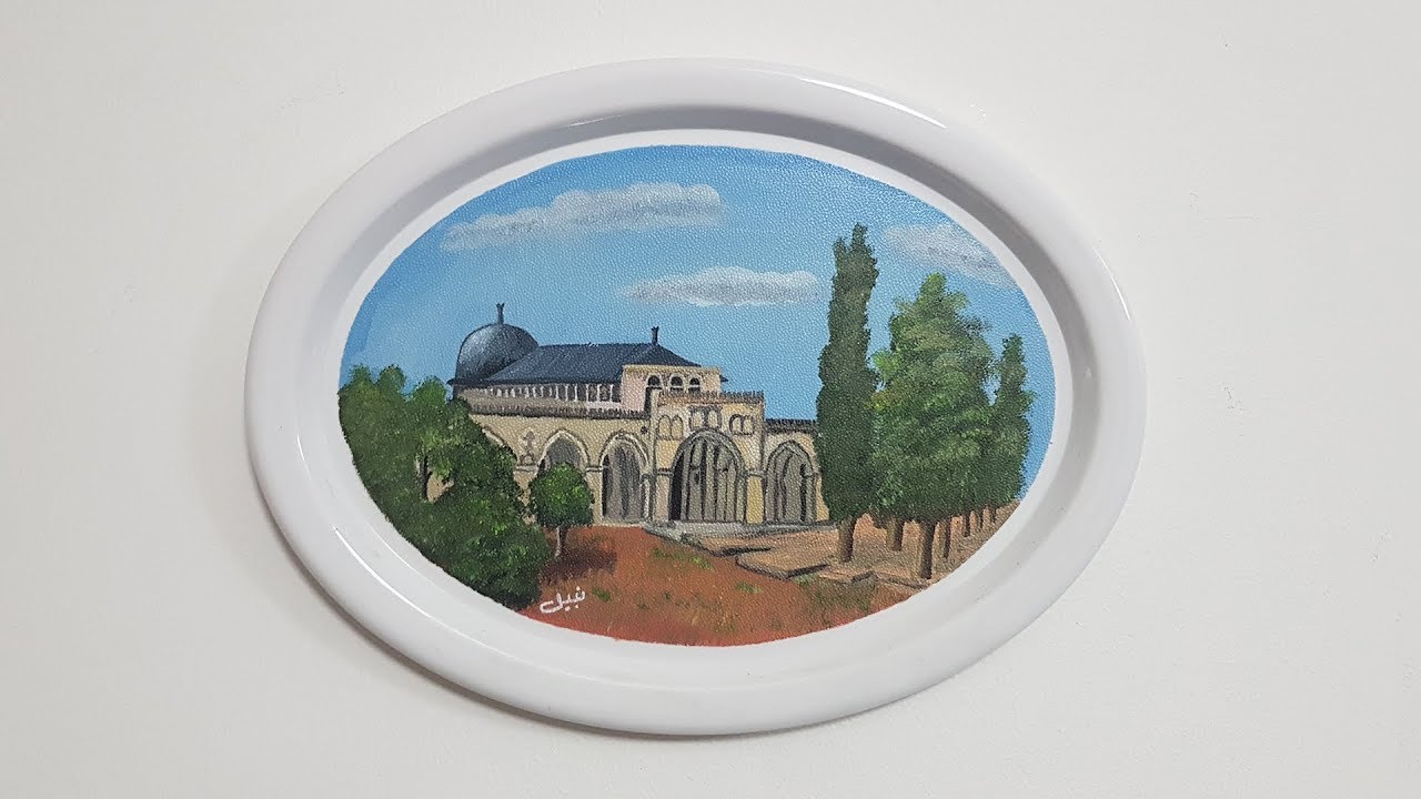 Acrylic Painting on a Melamin Plate Aqsa Mosque YouTube