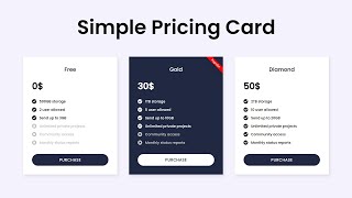 Responsive Pricing Card Design Using HTML CSS