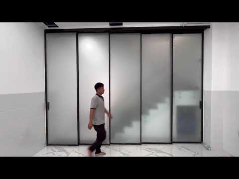 Video Giá cửa trượt quay 4 cánh - hệ slim không dùng ray dưới - youtube