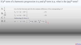 Harmonic Progression - Quants for CAT