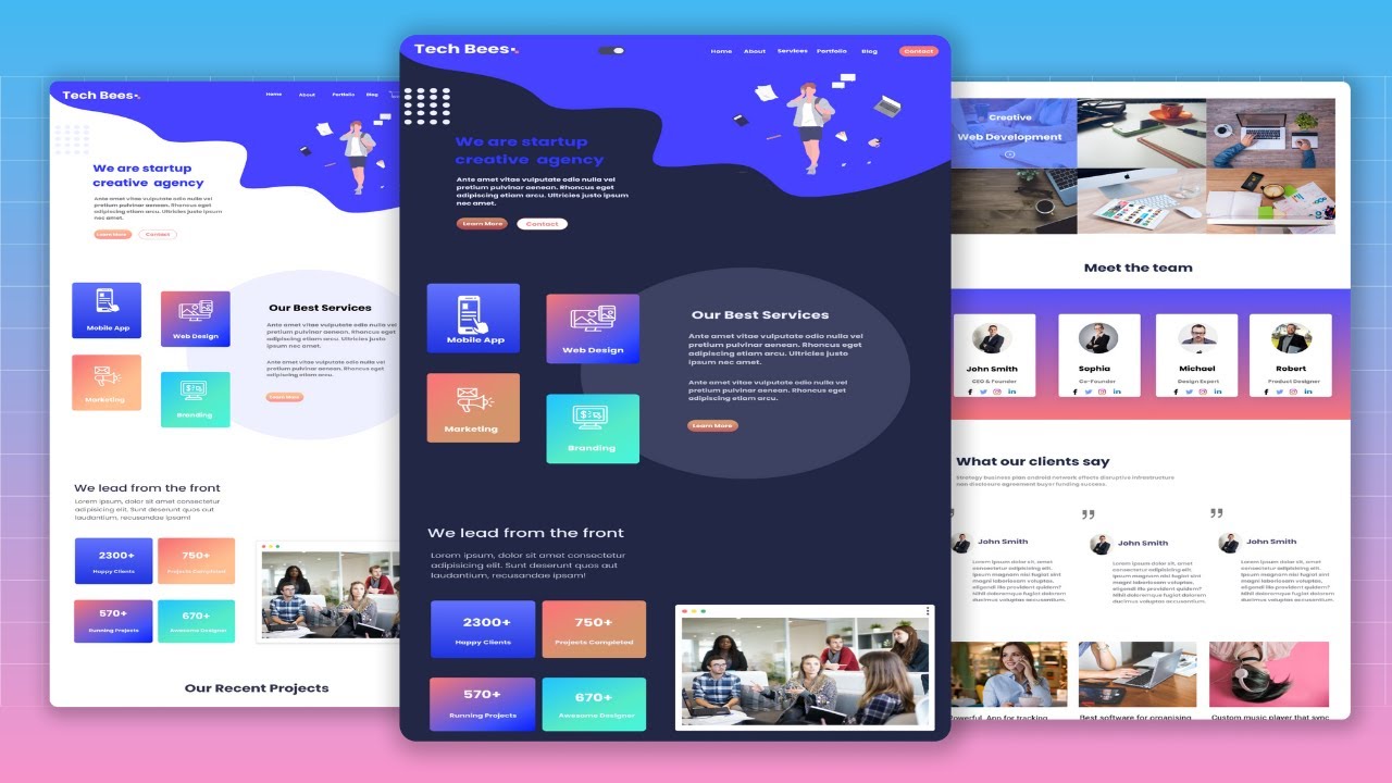 How To Make A Complete Website Using HTML And CSS | Responsive Website ...
