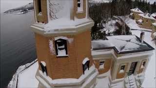 Split Rock Lighthouse   Aerial Drone Fly Over