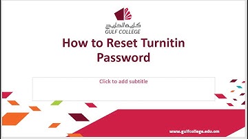 How to reset turnitin password