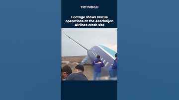 Footage shows rescue operations at the Azerbaijan Airlines crash site