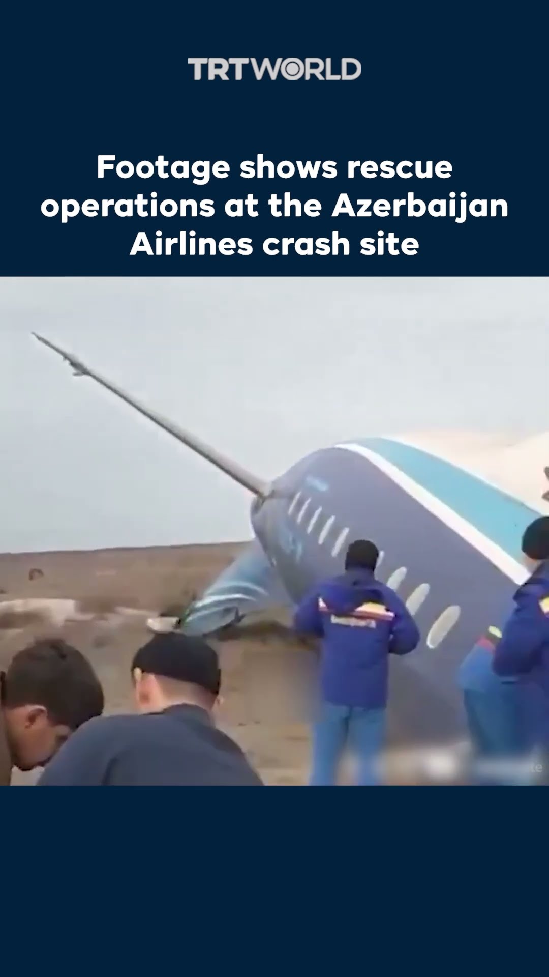 Footage shows rescue operations at the Azerbaijan Airlines crash site