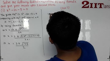 QUADRATIC EQUATIONS Ex5.3 Q9ii Class X ICSE | IIT JEE Solve the following equations  x² – 3x – 9 = 0