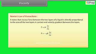Viscosity | Mechanical Properties of Fluids | Physics | Class 11th | iPrep