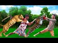 Tiger attack a man in forest while he was fishing, Royal bengal tiger I Fun Made Movie