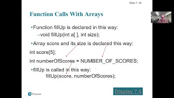 Savitch C++ 7.2 Arrays in Functions - Part 1 Arrays as Function Arguments