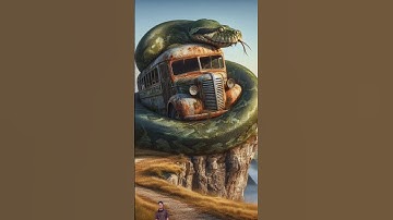 Python attacking bus#shorts #amazing #art #snake