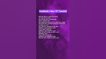 Suddenly I See- KT Tunstall #lyrics #music #song #suddenlyisee #kttunstall #shorts #2004music #love