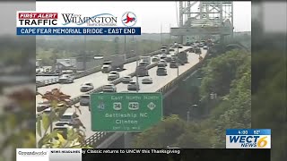 TRAFFIC ALERT: Smoking semi truck slows traffic on Cape Fear Memorial Bridge