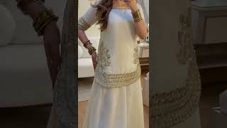PARTY DRESS GOALS 👗✨ Korean Satin Silk Sequence Work Sharara Suit 2026 🤍 #shorts #shararasuit