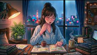 Stop Stressing and Just Press Play l ASMR Study Environment... Rainy Evening Routine 🌧️☕📚