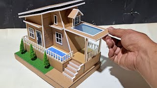 HOW TO MAKE A MINIATURE HOUSE FROM CARDBOARD #85 CARDBOARD HOUSE DESIGNS