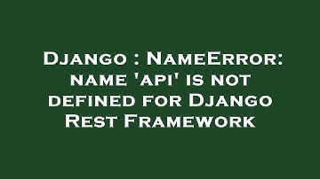 Django : NameError: name 