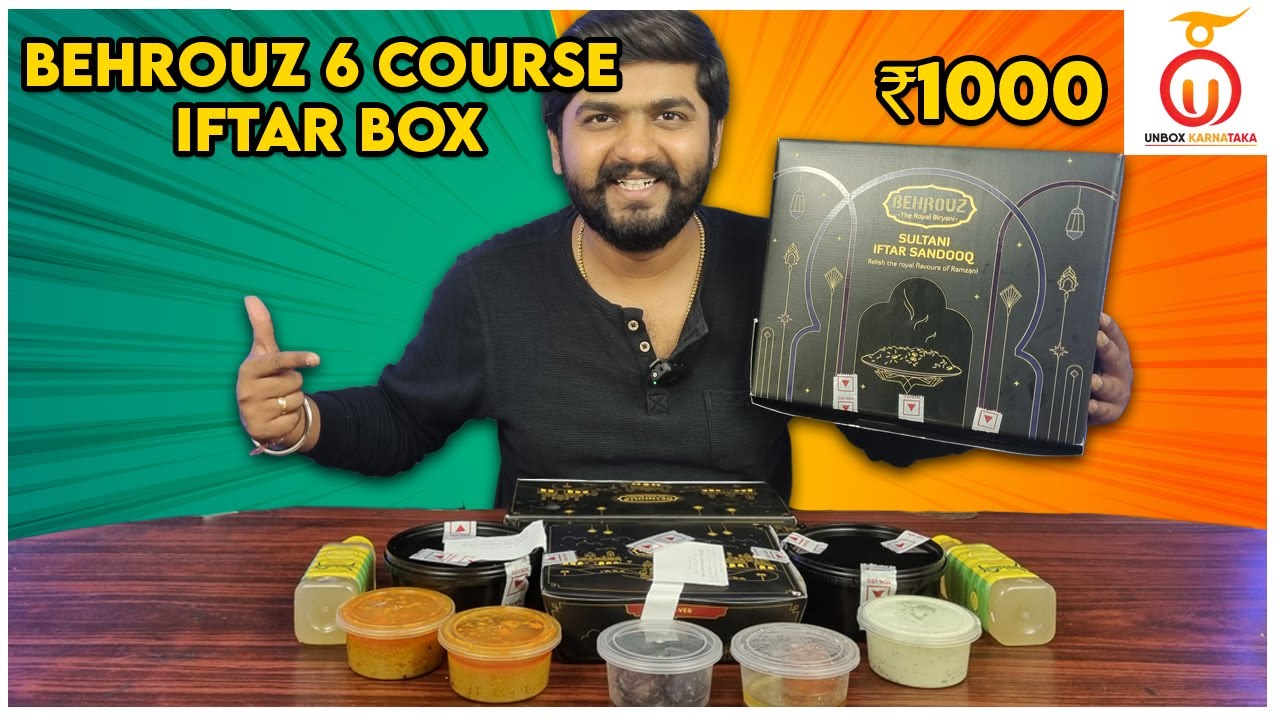Unboxing the Ultimate 6 Course Iftar Box  Behrouz  Biryani  Kannada Food Review  Unbox Karnataka