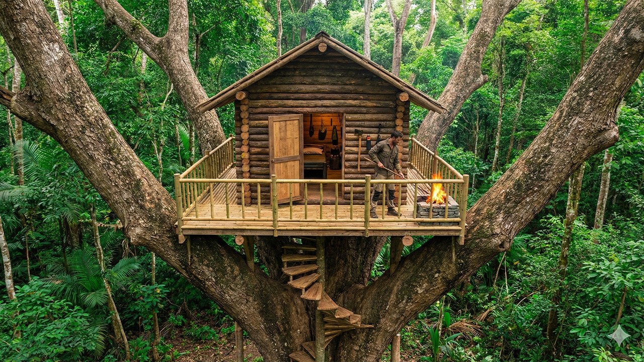 Alone in the Forest, a Man Spent 100 Days Building This Log Cabin ...