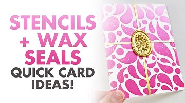 6 Pink Cards FAST! Easy Stencil & Wax Seal Tutorial