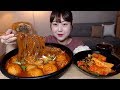 감자 당면 듬뿍 넣은 매콤한 닭볶음탕과 총각김치 먹방 Spicy Braised Chicken Kimchi Korean food mukbang Eating sound