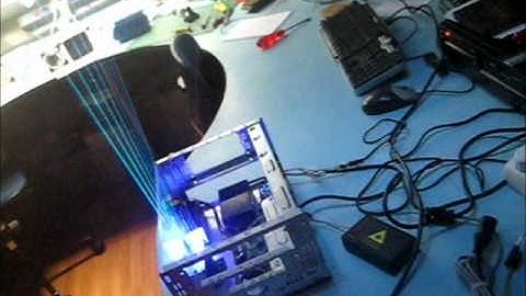 ZX Spectrum laserharp with light blue laser