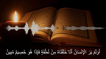 مقطع من سورة "يس" "أَوَلَمْ يَرَ الْإِنسَٰنُ أَنَّا خَلَقْنَٰهُ مِن نُّطْفَةٍ......."
