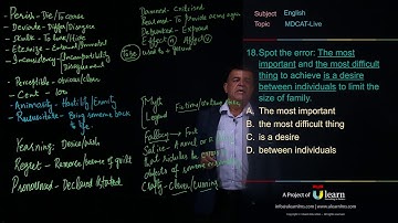 Mdcat english FLP #1 | Mdcat lecture with Ulearn |