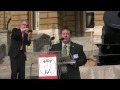 Senator Tod Bowman speaks at Statehouse education rally