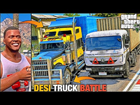 Indian Vs American Truck Ka Panga 🤬😭 Business Me Popat Hogaya 😝🤪 ( GTA 5 Mods )
