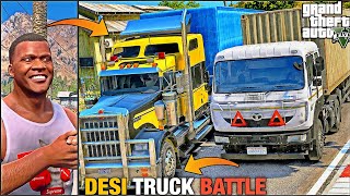 Indian Vs American Truck Ka Panga 🤬😭 Business Me Popat Hogaya 😝🤪 ( GTA 5 Mods )