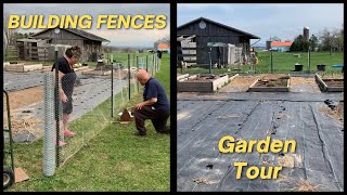 BUILDING FENCES & A PREGARDEN TOUR   #homestead #garden