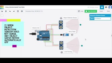 FINAL SMART DUSTBIN ARDUINO CIRCUIT TINKERCAD SIMULATION