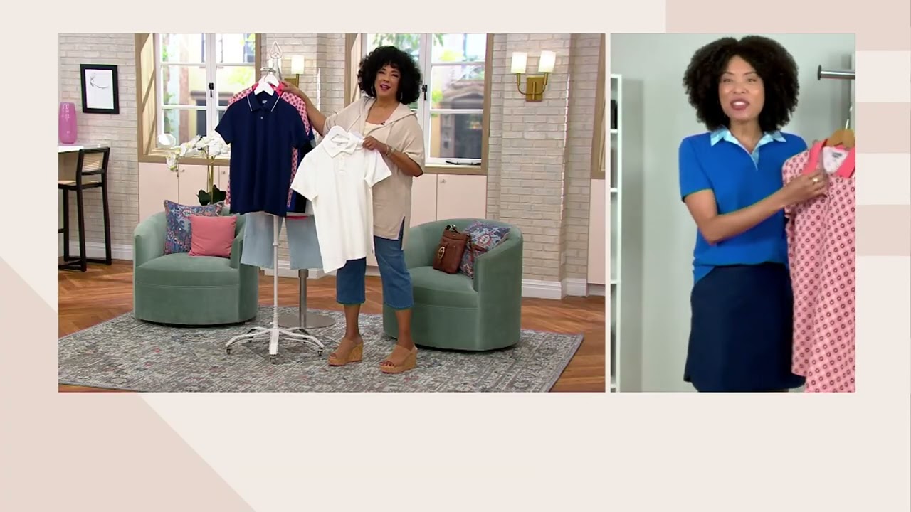 Lands' End Mesh Cotton Short Sleeve Polo Shirt on QVC - YouTube