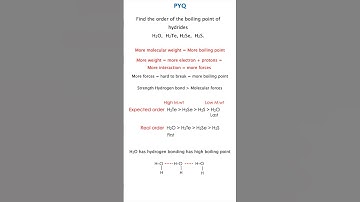 Boiling point of hydrides | IIT NEE JAM NEET Chemistry