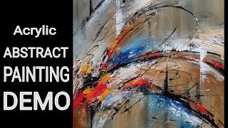 abstract acrylic painting demo easy