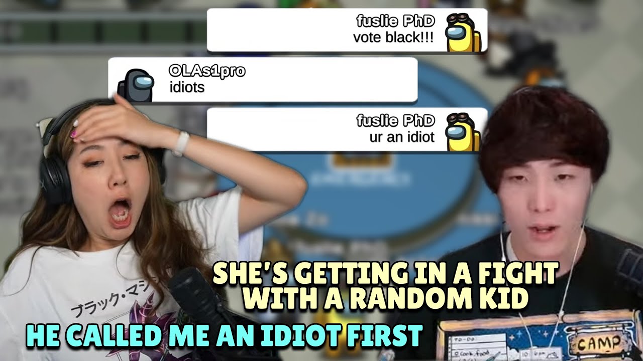Sykkuno Caught Fuslie Fighting A Random Kid in Among Us Public Lobby