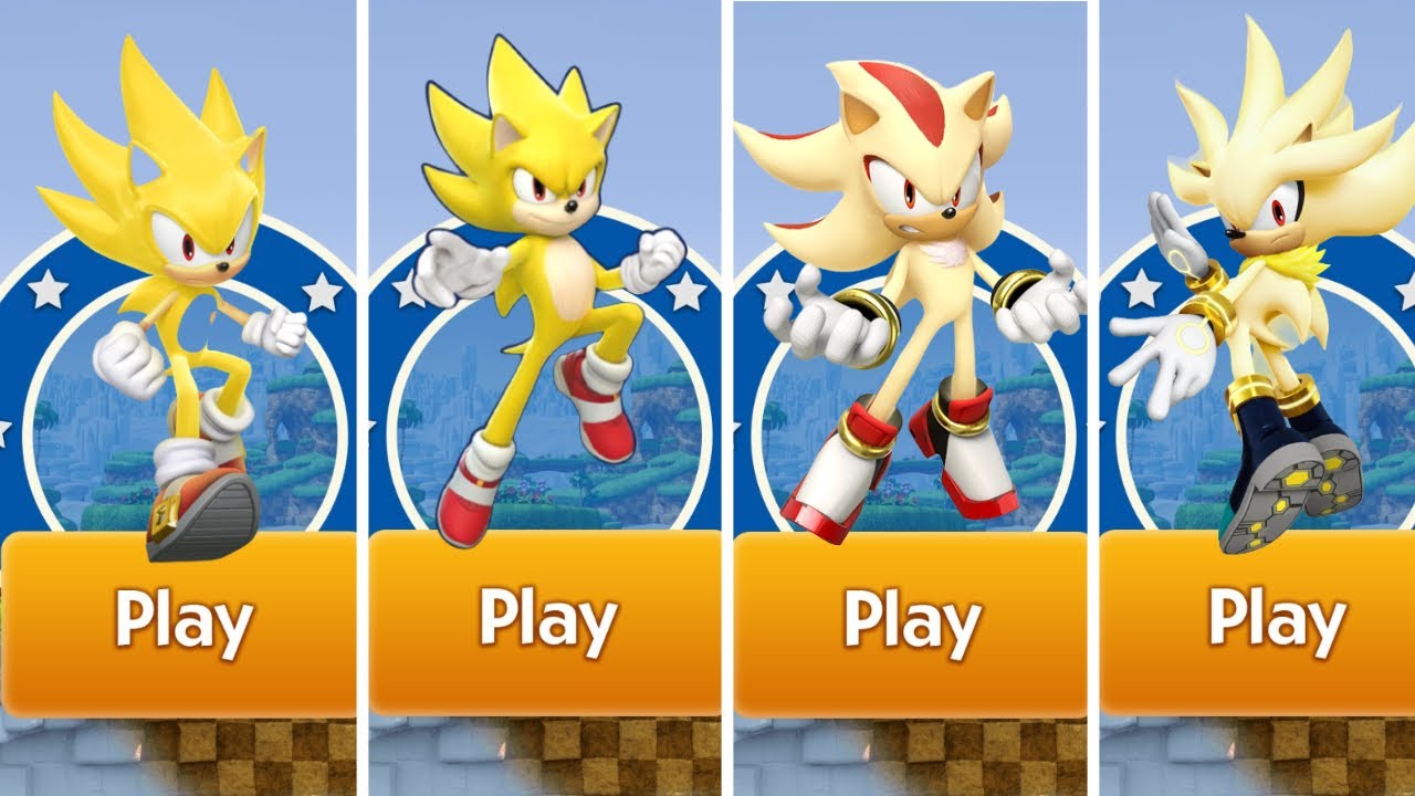 Classic Super Sonic VS Movie Super Sonic VS Super Shadow VS Super ...
