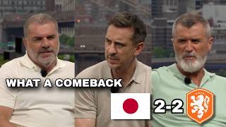 Netherlands 2-2 Japan: Unbelievable Roy Keane, Postecoglou & Gary Neville Reaction over the comeback