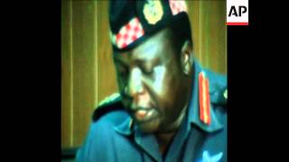 SYND 19 7 75  UGANDAN PRESIDENT, IDI AMIN ADDRESSES A MEETING OF THE ORGANISATION OF AFRICAN UNITY