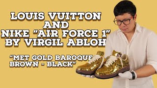 Louis Vuitton Air Force 1 Low by Virgil Abloh in Met Gold Baroque Brown -  Black 