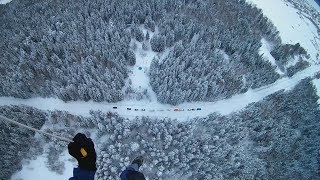 Парашютист приземляется на ограниченную площадку в лесу