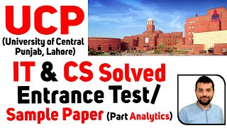 UCP(University of Central Punjab) Lahore Entrance Test/Sample Paper Solved 2022-Part C Analytics screenshot 1