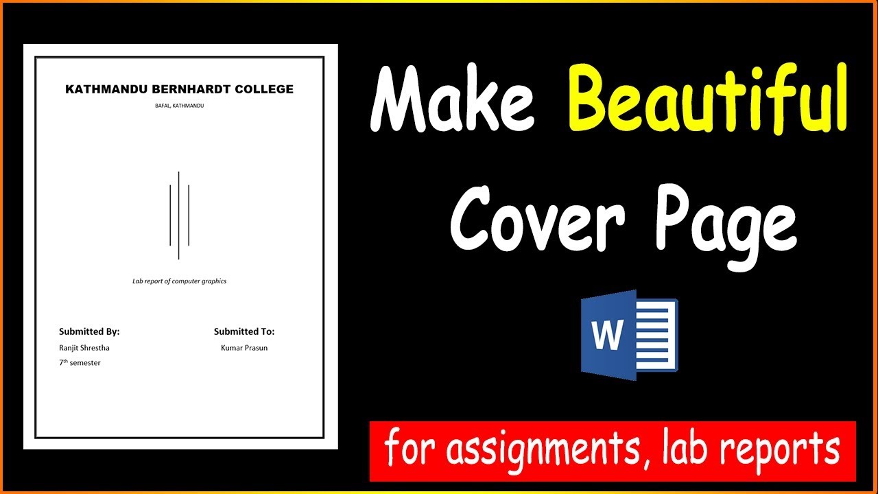 How To Design Beautiful Cover Page For Lab Report/Assignments/project using  Microsoft Word In Lab Report Template Word